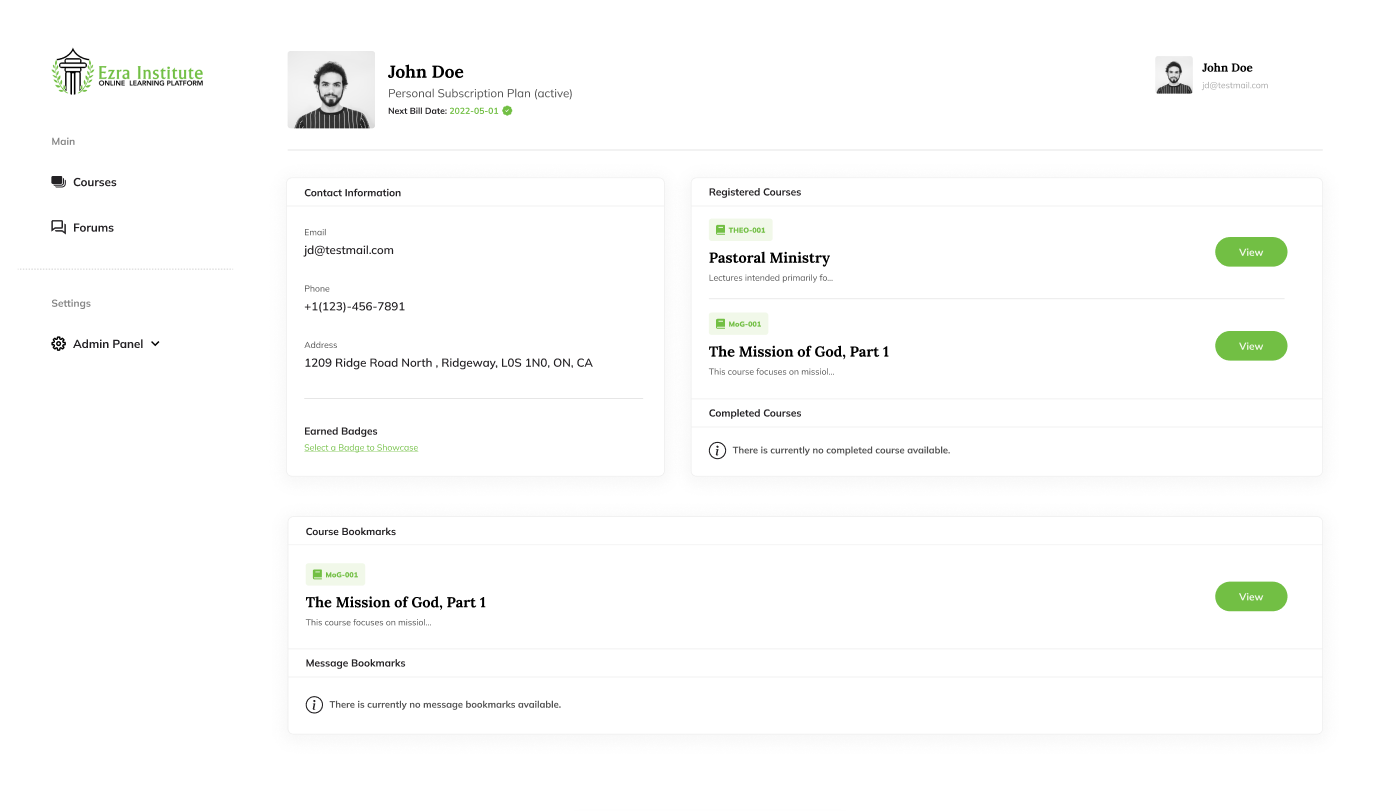 Ezra Learning Portal