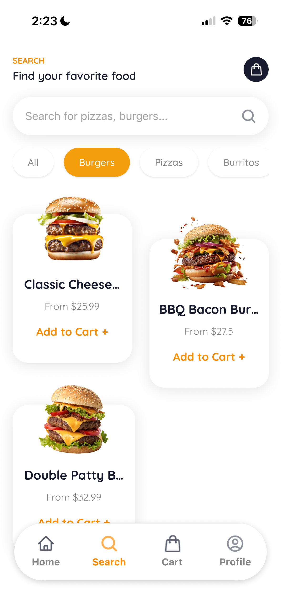 Food Delivery App (Experimental)