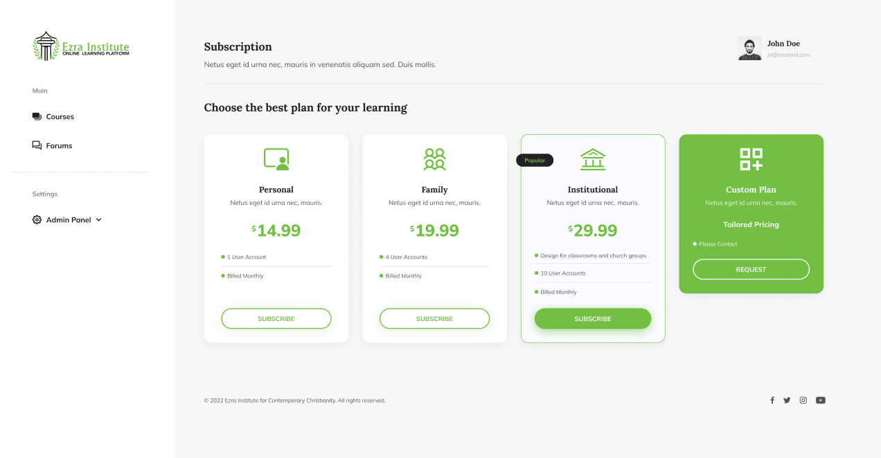 Ezra Learning Portal