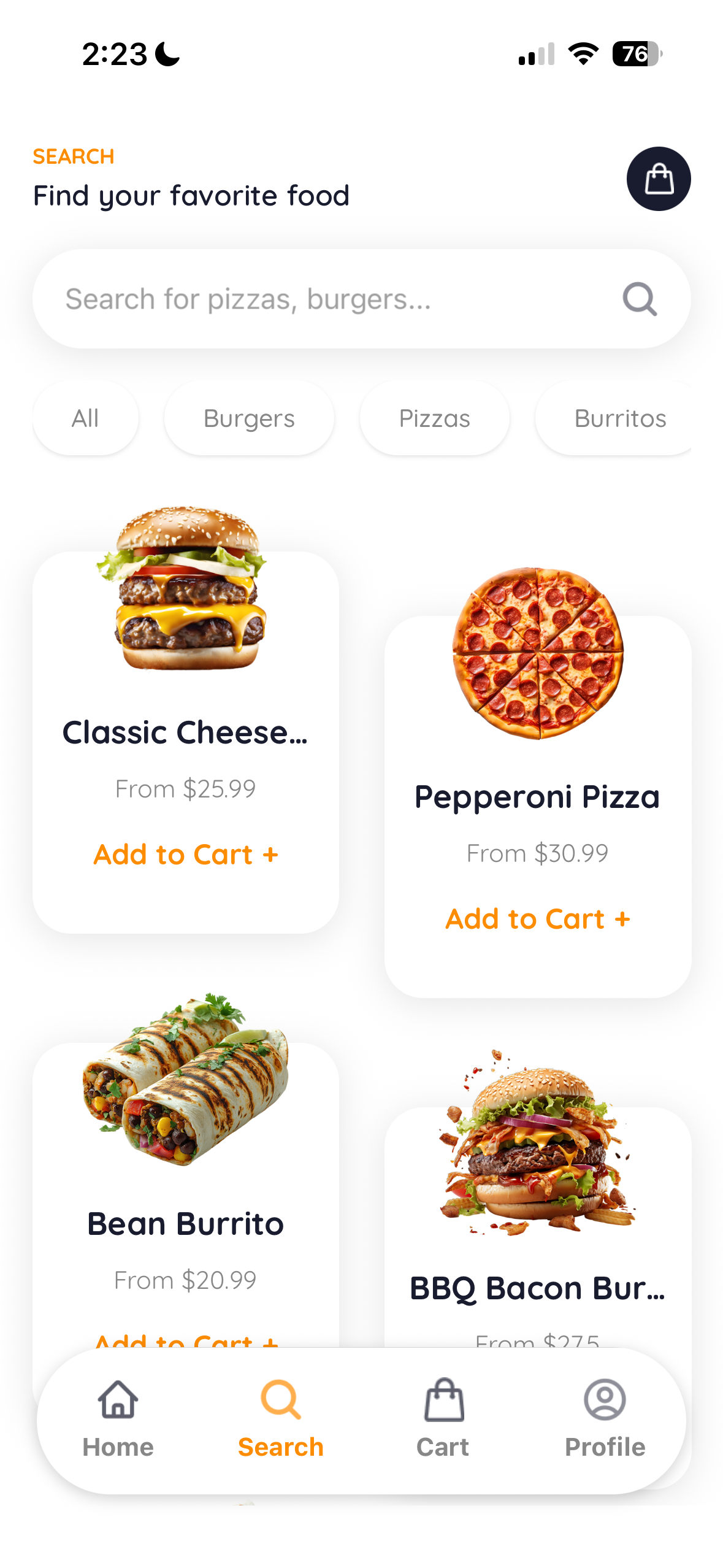 Food Delivery App (Experimental)
