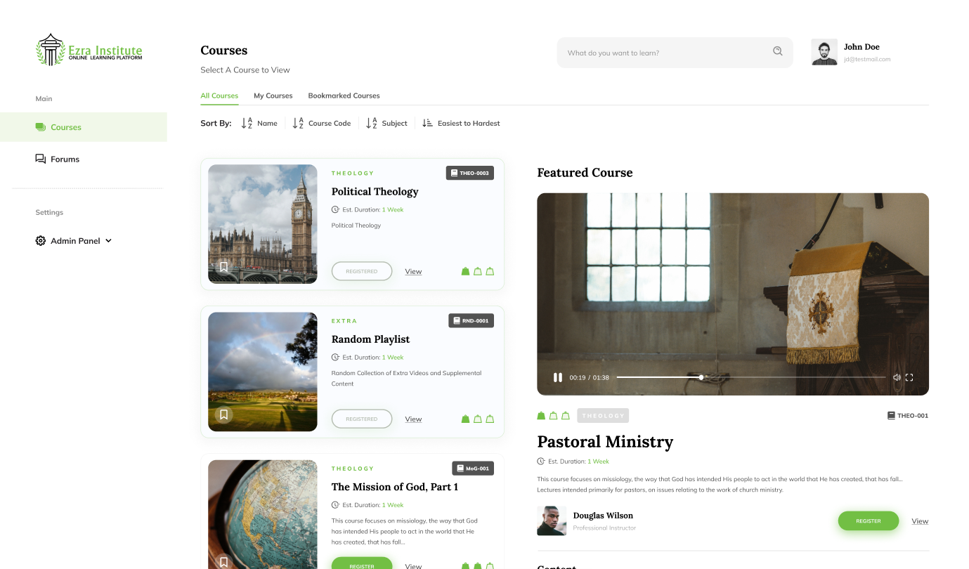 Ezra Learning Portal